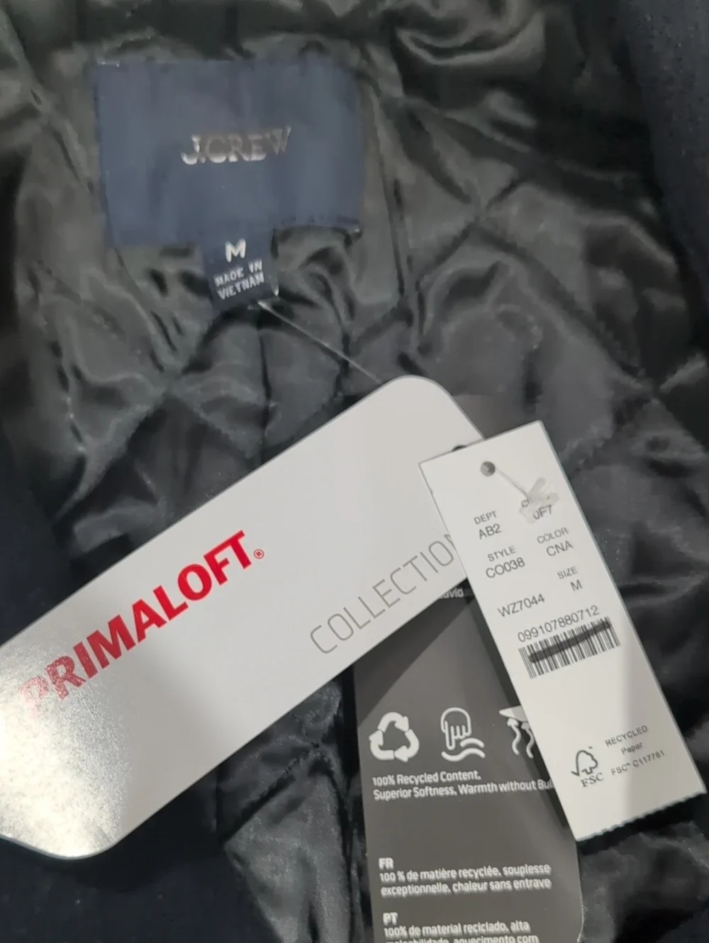 J Crew Dock peacoat in wool blend with PrimaLoft® CO038 Size M NWT Navy